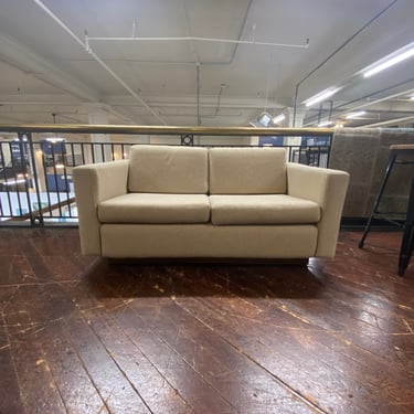 Vintage Wool Loveseat w/Wood Base