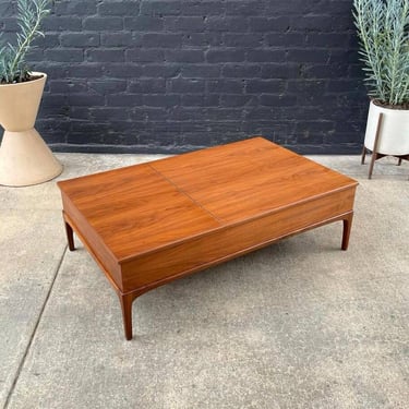 Mid-Century Modern “Rythm” Walnut Coffee Table with Storage by Lane Furniture, c.1950’s 
