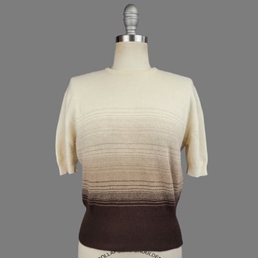 1950s Cashmere Sweater / Dead Stock Sweater / Dalton Cashmere Sweater / 1950s Baby Doll Sweater / Size Medium Size Large 