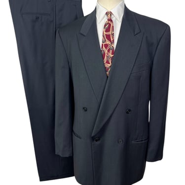 Vintage 80s Giorgio Armani Navy Wool Gabardine Double | The Vault