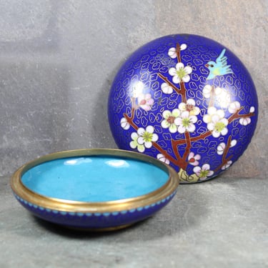 Vintage Cloisonné Trinket Box | Small Round Trinket Box | Bixley Shop 