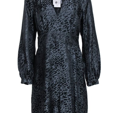 Equipment - Black Silk Blend Leopard Print &quot;Alexandria&quot; Dress Sz 8