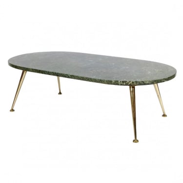Marble And Brass Coffee Table From Italy