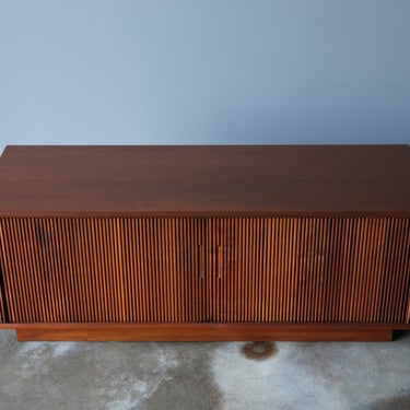 Walnut Low Profile Tambour Door Credenza, United States, c.1965