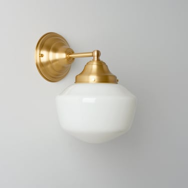 Schoolhouse Lighting Fixture - Traditional Classic Wall Sconce - Hand Blown Glass 