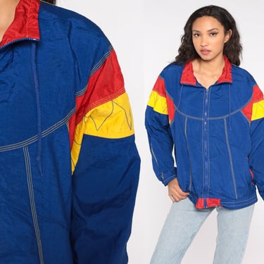 Red yellow sale blue windbreaker