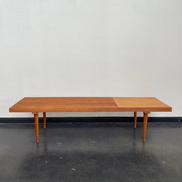 Mid-Century Modern Wooden Slated Table/Bench 