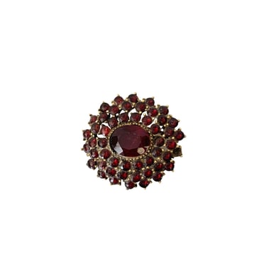 Vintage Garnet Paste Brooch 