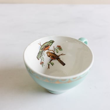 pair of vintage French “oiseaux” tea cups