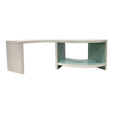 Caracole Modern White and Turquoise Over Flow Cocktail Table