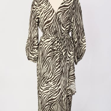 No. 6  Silk Zebra Print Wrap Dress