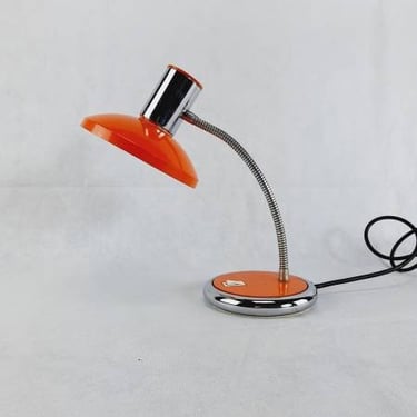 Table Lamp, Vintage Desk Lamp, Retro Lighting, Vintage Table Lamp, Orange Table Lamp, Orange Lamp, Mid Century Lamp 