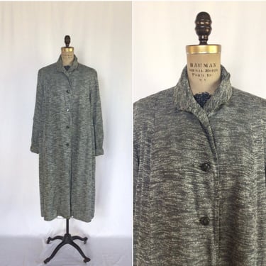 Vintage 40s coat | Vintage shades of gray coat | 1940s lightweight unstructured winter coat 