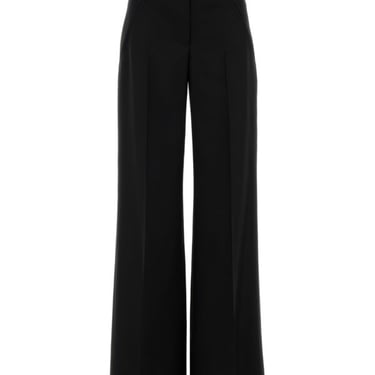 Alexander Mcqueen Women Black Wool Blend Wide-Leg Pant