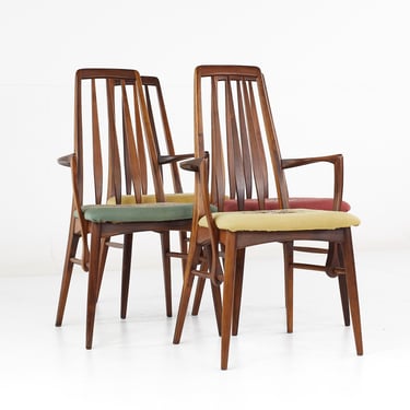Niels Koefed for Koefeds Hornslet EVA Mid Century Teak Dining Chairs - Set of 4 - mcm 