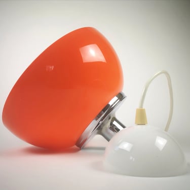 Vintage Meblo Guzzini Pendant Lamp, Guzzini Faro Ceiling Lamp, Space Age, Atomic, Retro Hanging Lamp, Spheric, 70's, Orange, Hanging Light 