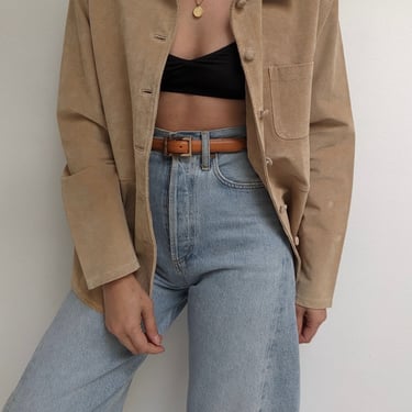 Incredible Vintage Biscuit Suede Button Down