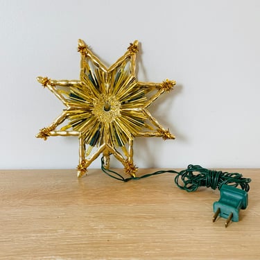 Vintage Gold Star Christmas Tree Topper - As Is Condition 