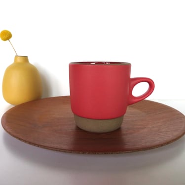 Single Heath Ceramics Mug In Holiday Red, Edith Heath Rim Line Red Stacking Coffee Cup - 2 Available 