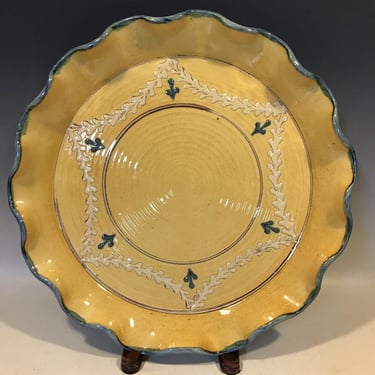 Vintage Sud & Co. Cassis en Provence France Platter Pie Crust Form, 13” diameter platter 