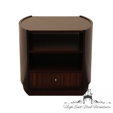 ETHAN ALLEN Modern Glamour Collection Contemporary Traditional 26" Crescent Edge Nightstand - 339 Mink Finish 