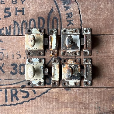 Vintage Set of 4 Salvaged Cabinet Latch's 