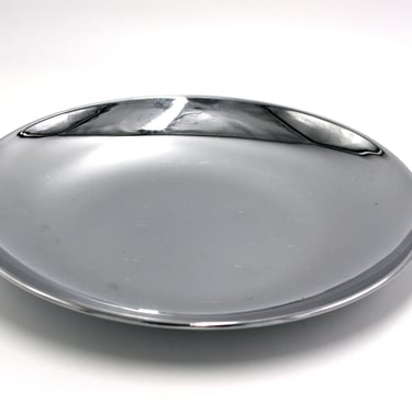 vintage mid century atomic stainless platter/made in japan 