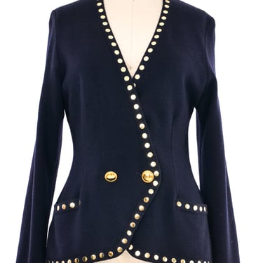 Escada Navy Studded Cardigan