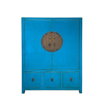 Asian Benitoite Blue Moon Face Hardware Side Table Shoes Cabinet cs7469E 