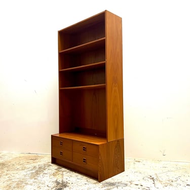 Vintage 1970s Modular Danish Modern Teak Bookcase 