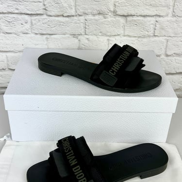 Dior Evolution Camouflage Slide Sandal, Size 38, Black
