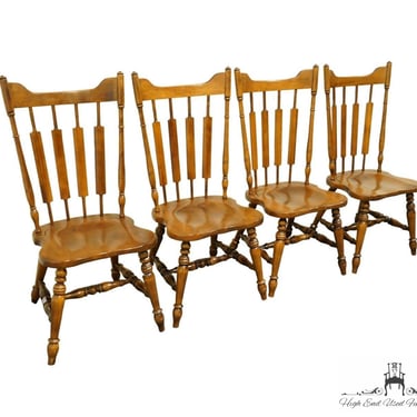 Set of 4 TEMPLE STUART Solid Hard Rock Maple Colonial Style Cattail Back Dining Side Chairs 829 - Rockingham 270 Finish 