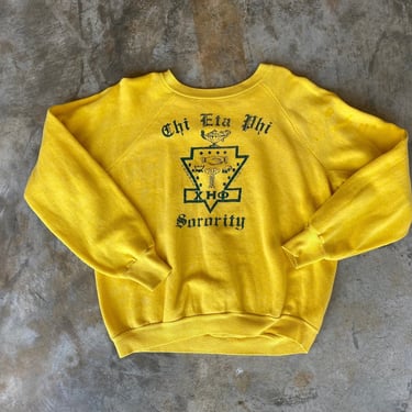 70s Sorority Yellow Raglan Sweatshirt 