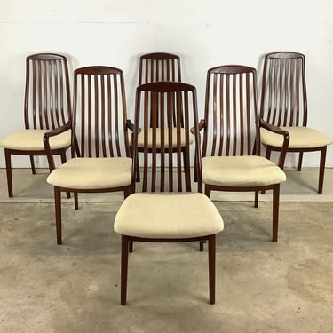 Scandinavian Modern Rosewood Dining Chairs- Set of Six 