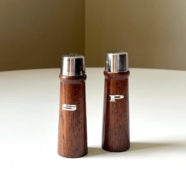 Vintage Mid Century Modern Wood Salt and Pepper Shaker Set 