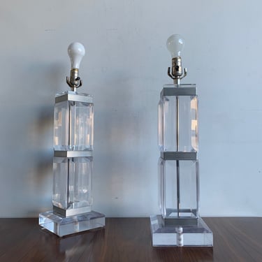 High quality Lucite lamps - pair 