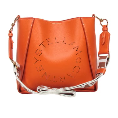 Stella McCartney - Orange Mini Embossed Grainy Mat Faux Leather Crossbody Bag