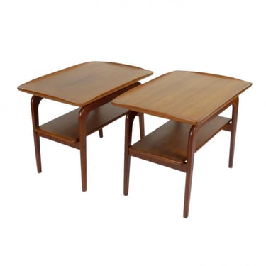 Pair of teak side tables by Arne Hovmand Olsen