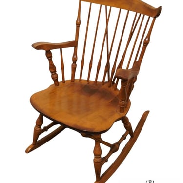 NICHOLS & STONE Solid Hard Rock Maple Colonial Early American Duxbury Windsor Rocker Rocking Chair 
