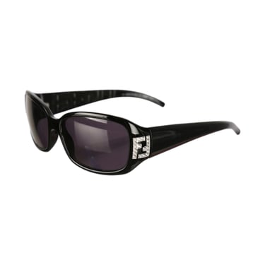 Fendi Black Rhinestone Shield Sunglasses