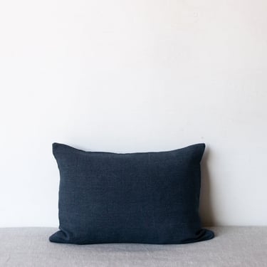 Deep Blue Linen Pillow Cover