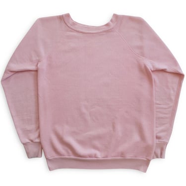 vintage sweatshirt / pink sweatshirt / 1970s pink crew neck raglan gusset blank sweatshirt Small 