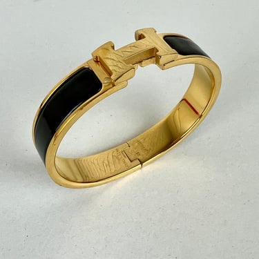 Hermès Clic H bracelet, Size PM, Black/Gold
