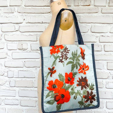 Upcycled Boho Tote Bag Handmade One-Of-A-KInd Shoulder Bag | Quilted Tote Bag | Recycled Fabric Bag | Book Bag | Market Bag | Ellemichelle 