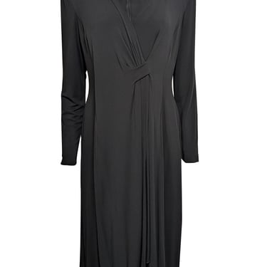 Armani Collezioni - Black V-Neckline Long Sleeve Dress Sz 16