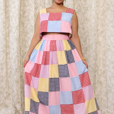Candy Gingham Two Piece Set L