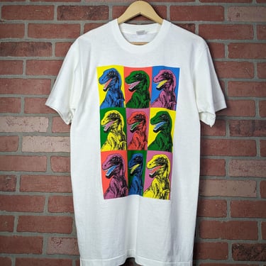 Vintage 90s Stanley Desantis Pop Art Dinosaur ORIGINAL Graphic Tee - Medium 