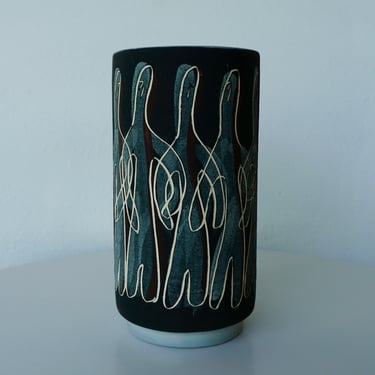 Charles and Alice Smith Vintage Pottery | 1950s abstract figures flower pot | Chalice designs 