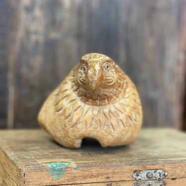 Vintage Small Hand Carved Wooden Eagle Bird Sculpture Animal Bohemian Wood PNW 