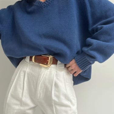 Vintage Faded Cerulean V-Neck Sweater